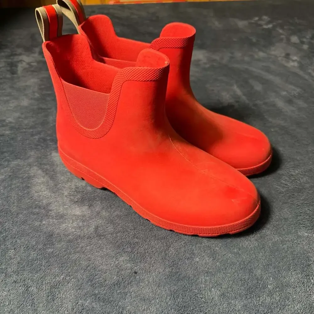 Totes Everywear Red Ankle Rain Boots women’s